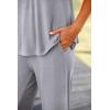 imagePRETTYGARDEN Womens 2 Piece Summer Tracksuits Sleeveless V Neck Tank Top Wide Leg Pants Casual Knit Outfit SetsGrey