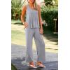 imagePRETTYGARDEN Womens 2 Piece Summer Tracksuits Sleeveless V Neck Tank Top Wide Leg Pants Casual Knit Outfit SetsGrey