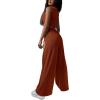 imagePRETTYGARDEN Womens 2024 Fall Track Suits 3 Piece Outfits Matching Sets Ribbed Knit Cardigan Cropped Tank Tops Wide Leg PantsBrown