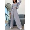 imagePRETTYGARDEN Womens 2024 Fall Track Suits 3 Piece Outfits Matching Sets Ribbed Knit Cardigan Cropped Tank Tops Wide Leg PantsGrey