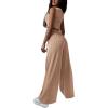 imagePRETTYGARDEN Womens 2024 Fall Track Suits 3 Piece Outfits Matching Sets Ribbed Knit Cardigan Cropped Tank Tops Wide Leg PantsKhaki