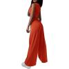 imagePRETTYGARDEN Womens 2024 Fall Track Suits 3 Piece Outfits Matching Sets Ribbed Knit Cardigan Cropped Tank Tops Wide Leg PantsOrange