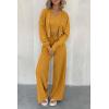 imagePRETTYGARDEN Womens 2024 Fall Track Suits 3 Piece Outfits Matching Sets Ribbed Knit Cardigan Cropped Tank Tops Wide Leg PantsYellow