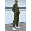 imagePRETTYGARDEN Womens 2024 Fall Two Piece Outfits Long Sleeve Tracksuit Set Turtleneck Pullover Tops Casual Pants SweatsuitsArmy Green