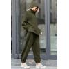 imagePRETTYGARDEN Womens 2024 Fall Two Piece Outfits Long Sleeve Tracksuit Set Turtleneck Pullover Tops Casual Pants SweatsuitsArmy Green