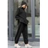 imagePRETTYGARDEN Womens 2024 Fall Two Piece Outfits Long Sleeve Tracksuit Set Turtleneck Pullover Tops Casual Pants SweatsuitsBlack