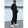 imagePRETTYGARDEN Womens 2024 Fall Two Piece Outfits Long Sleeve Tracksuit Set Turtleneck Pullover Tops Casual Pants SweatsuitsBlack