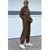 imagePRETTYGARDEN Womens 2024 Fall Two Piece Outfits Long Sleeve Tracksuit Set Turtleneck Pullover Tops Casual Pants SweatsuitsCoffee