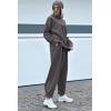 imagePRETTYGARDEN Womens 2024 Fall Two Piece Outfits Long Sleeve Tracksuit Set Turtleneck Pullover Tops Casual Pants SweatsuitsDark Grey
