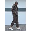 imagePRETTYGARDEN Womens 2024 Fall Two Piece Outfits Long Sleeve Tracksuit Set Turtleneck Pullover Tops Casual Pants SweatsuitsDark Grey