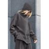 imagePRETTYGARDEN Womens 2024 Fall Two Piece Outfits Long Sleeve Tracksuit Set Turtleneck Pullover Tops Casual Pants SweatsuitsDark Grey