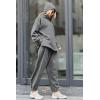 imagePRETTYGARDEN Womens 2024 Fall Two Piece Outfits Long Sleeve Tracksuit Set Turtleneck Pullover Tops Casual Pants SweatsuitsGrey