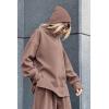 imagePRETTYGARDEN Womens 2024 Fall Two Piece Outfits Long Sleeve Tracksuit Set Turtleneck Pullover Tops Casual Pants SweatsuitsLight Brown