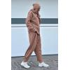 imagePRETTYGARDEN Womens 2024 Fall Two Piece Outfits Long Sleeve Tracksuit Set Turtleneck Pullover Tops Casual Pants SweatsuitsLight Brown