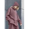 imagePRETTYGARDEN Womens 2024 Fall Two Piece Outfits Long Sleeve Tracksuit Set Turtleneck Pullover Tops Casual Pants SweatsuitsPurple Red