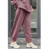 imagePRETTYGARDEN Womens 2024 Fall Two Piece Outfits Long Sleeve Tracksuit Set Turtleneck Pullover Tops Casual Pants SweatsuitsPurple Red