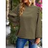 imagePRETTYGARDEN Womens Fall Fashion Blouse Dressy Casual Long Sleeve Crewneck Ruffle Loose Pullover Tops ShirtArmy Green