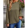 imagePRETTYGARDEN Womens Fall Fashion Blouse Dressy Casual Long Sleeve Crewneck Ruffle Loose Pullover Tops ShirtArmy Green