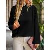 imagePRETTYGARDEN Womens Fall Fashion Blouse Dressy Casual Long Sleeve Crewneck Ruffle Loose Pullover Tops ShirtBlack