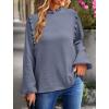 imagePRETTYGARDEN Womens Fall Fashion Blouse Dressy Casual Long Sleeve Crewneck Ruffle Loose Pullover Tops ShirtGrey Blue