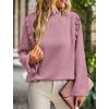 imagePRETTYGARDEN Womens Fall Fashion Blouse Dressy Casual Long Sleeve Crewneck Ruffle Loose Pullover Tops ShirtGrey Pink