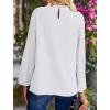 imagePRETTYGARDEN Womens Fall Fashion Blouse Dressy Casual Long Sleeve Crewneck Ruffle Loose Pullover Tops ShirtWhite