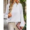 imagePRETTYGARDEN Womens Fall Fashion Blouse Dressy Casual Long Sleeve Crewneck Ruffle Loose Pullover Tops ShirtWhite