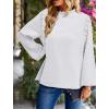 imagePRETTYGARDEN Womens Fall Fashion Blouse Dressy Casual Long Sleeve Crewneck Ruffle Loose Pullover Tops ShirtWhite