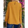 imagePRETTYGARDEN Womens Fall Fashion Blouse Dressy Casual Long Sleeve Crewneck Ruffle Loose Pullover Tops ShirtYellow