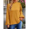 imagePRETTYGARDEN Womens Fall Fashion Blouse Dressy Casual Long Sleeve Crewneck Ruffle Loose Pullover Tops ShirtYellow