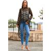 imagePRETTYGARDEN Womens Long Sleeve Round Neck High Low Asymmetrical Irregular Hem Casual Tops Blouse Shirt DressArmy Green