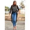 imagePRETTYGARDEN Womens Long Sleeve Round Neck High Low Asymmetrical Irregular Hem Casual Tops Blouse Shirt DressBlack