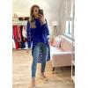 imagePRETTYGARDEN Womens Long Sleeve Round Neck High Low Asymmetrical Irregular Hem Casual Tops Blouse Shirt DressBlue