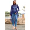 imagePRETTYGARDEN Womens Long Sleeve Round Neck High Low Asymmetrical Irregular Hem Casual Tops Blouse Shirt DressBlue