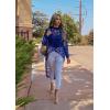 imagePRETTYGARDEN Womens Long Sleeve Round Neck High Low Asymmetrical Irregular Hem Casual Tops Blouse Shirt DressBlue
