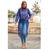 imagePRETTYGARDEN Womens Long Sleeve Round Neck High Low Asymmetrical Irregular Hem Casual Tops Blouse Shirt DressBlue