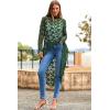 imagePRETTYGARDEN Womens Long Sleeve Round Neck High Low Asymmetrical Irregular Hem Casual Tops Blouse Shirt DressDark Green