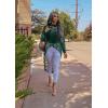 imagePRETTYGARDEN Womens Long Sleeve Round Neck High Low Asymmetrical Irregular Hem Casual Tops Blouse Shirt DressDark Green