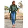 imagePRETTYGARDEN Womens Long Sleeve Round Neck High Low Asymmetrical Irregular Hem Casual Tops Blouse Shirt DressDark Green