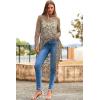 imagePRETTYGARDEN Womens Long Sleeve Round Neck High Low Asymmetrical Irregular Hem Casual Tops Blouse Shirt DressKhaki