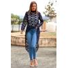 imagePRETTYGARDEN Womens Long Sleeve Round Neck High Low Asymmetrical Irregular Hem Casual Tops Blouse Shirt DressNavy