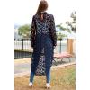 imagePRETTYGARDEN Womens Long Sleeve Round Neck High Low Asymmetrical Irregular Hem Casual Tops Blouse Shirt DressNavy