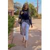 imagePRETTYGARDEN Womens Long Sleeve Round Neck High Low Asymmetrical Irregular Hem Casual Tops Blouse Shirt DressNavy