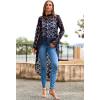 imagePRETTYGARDEN Womens Long Sleeve Round Neck High Low Asymmetrical Irregular Hem Casual Tops Blouse Shirt DressNavy
