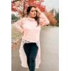 imagePRETTYGARDEN Womens Long Sleeve Round Neck High Low Asymmetrical Irregular Hem Casual Tops Blouse Shirt DressPink