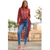 imagePRETTYGARDEN Womens Long Sleeve Round Neck High Low Asymmetrical Irregular Hem Casual Tops Blouse Shirt DressRed