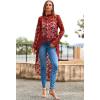 imagePRETTYGARDEN Womens Long Sleeve Round Neck High Low Asymmetrical Irregular Hem Casual Tops Blouse Shirt DressRed