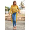 imagePRETTYGARDEN Womens Long Sleeve Round Neck High Low Asymmetrical Irregular Hem Casual Tops Blouse Shirt DressTurmeric