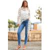 imagePRETTYGARDEN Womens Long Sleeve Round Neck High Low Asymmetrical Irregular Hem Casual Tops Blouse Shirt DressWhite