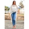 imagePRETTYGARDEN Womens Long Sleeve Round Neck High Low Asymmetrical Irregular Hem Casual Tops Blouse Shirt DressWhite